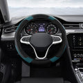 Car Steering Wheel Cover, Steering Wheel Protector, Universal 14.5-15 Inch Microfiber Leather Breathable Auto Steering Wheel Covers, Carbon Fiber Steering Wheel Cover for Women Men (Dark Green) - color: Dark green