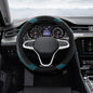 Car Steering Wheel Cover, Steering Wheel Protector, Universal 14.5-15 Inch Microfiber Leather Breathable Auto Steering Wheel Covers, Carbon Fiber Steering Wheel Cover for Women Men (Dark Green) - color: Dark green