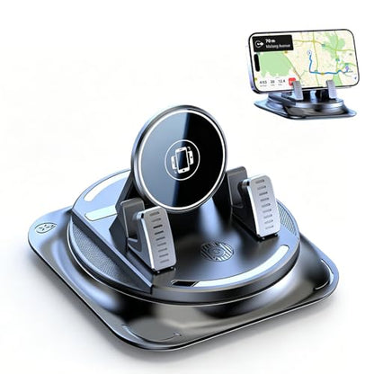 Dashboard Phone Holder for Car, 360 Degree Rotation Mount, Foldable Silicone Dash Stand, Anti-Slip Mobile Cradle Compatible (1PC) - color: 1PC