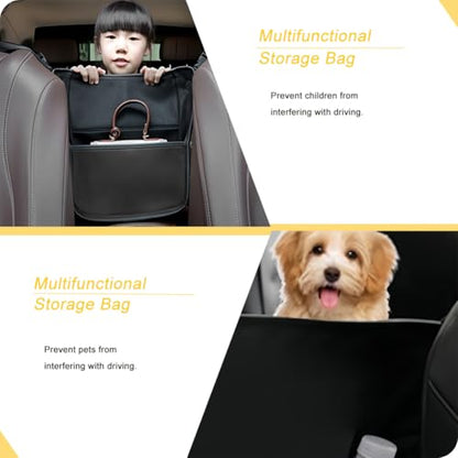 Tumecos Car Handbag Holder Between Seats, Multifunctional Car organizer for Center Armrest Box,Car Storage Bag Pocket Handbag Purse Holder for Storage, Large capacity, wear resistant(Black)