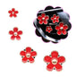ORIESSE 4pcs Flowers Air Vent Clips Red Daisy Car Air Freshener Vent Clips Cute Fower Car Accessories for Women Refillable Diffuser - color: Red