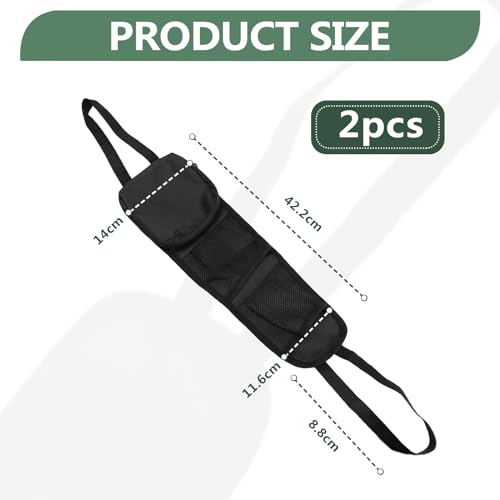 2 PCS Car Seat Side Organizer, Multifunctional Stuff Holder with Mesh Net Pocket, Auto Seat Storage Hanging Bag For Cars, SUVs, Trucks. Can Hold Mobile Phone, Wallet, Glasses (Black)
