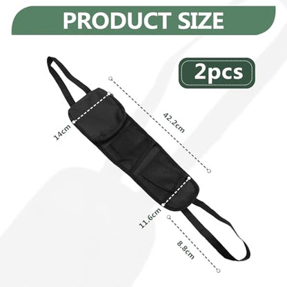 2 PCS Car Seat Side Organizer, Multifunctional Stuff Holder with Mesh Net Pocket, Auto Seat Storage Hanging Bag For Cars, SUVs, Trucks. Can Hold Mobile Phone, Wallet, Glasses (Black)