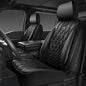 CAR PASS Piping Luxury Faux PU Leather Two Front Car Seat Covers, Waterproof Anti Slip Seat Covers Compatible with Front Seat Armrests,Universal Fit for Suvs,Vans,Trucks, Airbag Compatible(All Black) - color: All Black, size: Two Front