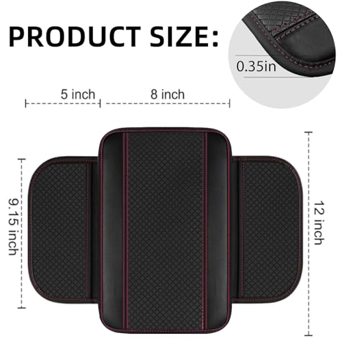 NBTEPEM 6 PCS Car Steering Wheel Cover Set, Microfiber Leather Steering Wheel Covers Universal 14.5-15 inch, Center Console Cover, Seat Belt Cushion, Cup Holder Coaster, Car Accessories Set Pink - color: Black with pink, size: Steering Wheel Cover Set