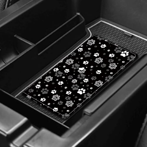 Leather Car Registration and Insurance Card Holder, Cute Car Accessories Vehicle Glove Box Car Organizer for Documents, Cards, License Cute Black White Dog Paw - color: Cute Black White Dog Paw