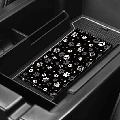 Leather Car Registration and Insurance Card Holder, Cute Car Accessories Vehicle Glove Box Car Organizer for Documents, Cards, License Cute Black White Dog Paw - color: Cute Black White Dog Paw