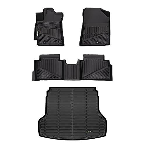 HAFIDI® Floor Mats & Cargo Liner Set Fit for 2019-2024 Kia Forte丨S丨EX丨FE丨LX丨LXS丨GT丨GT-Line丨All Weather Protection TPE Anti-Slip Automotive Full Set Floor Liners Custom Accessories - Black - style: 2) For Forte 2019-2024 Full Set