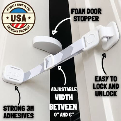 Door Buddy Cat Door Latch & Stopper. Adjustable Dog Proof Door Strap for Cats. Dog Proof Litter Box & Cat Feeder. Simpler Pet Gate Alternative. No Cut Cat Door Interior Door.