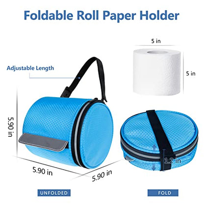 Hanging Toilet Paper Holder Waterproof Tissue Holder Cat Proof Roll Paper Case Cover Portable and Foldable Roll Storage Bag with Adjustable Strap for Wall Car Camping Tent Home Office Blue Honeycomb - color: Blue Honeycomb