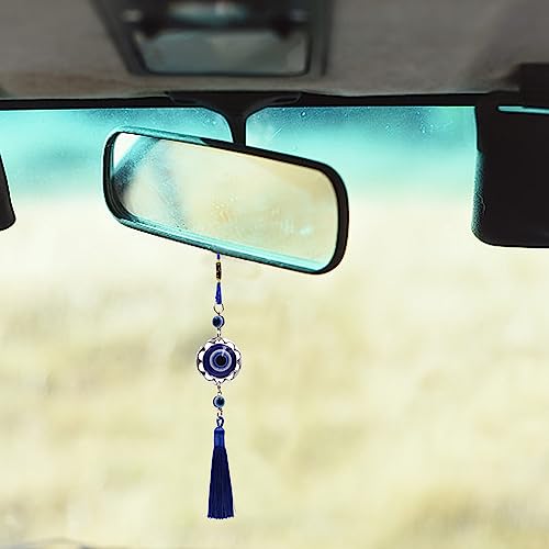 Evil Eye Car Charm, Ojo Turco Rearview Mirror Hanging Ornament, Protection Evil Eye Decor for Car & Wall, Evil Eye Hanging Charm Accessories, Gift for Men Women
