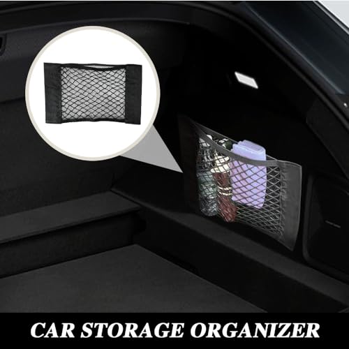 2PCS Car Storage Net Bag, Car Storage Mesh Pocket, Car Net Pocket Storage Organizer, Car Seat Back Storage Mesh Pocket, Car Elastic Storage Mesh Bag Universal for Most Cars