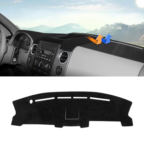 Autorder Dashboard Cover Mat for Ford F150 2004 2005 2006 2007 2008 Accessories Dash Cover Upgrade Velvet Dash Mat Sunshade Glare UV Rays Protector - size: 2004-2008 F150 (Black)