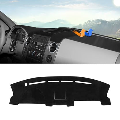 Autorder Dashboard Cover Mat for Ford F150 2004 2005 2006 2007 2008 Accessories Dash Cover Upgrade Velvet Dash Mat Sunshade Glare UV Rays Protector - size: 2004-2008 F150 (Black)