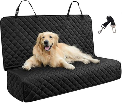JSTHT Dog Car Seat Cover for Back Seat Waterproof Bench Seat Cover Protector Nonslip Durable Soft Pet Dog Back Seat Cover for Car, Truck, & SUV (Black)