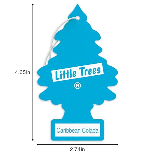LITTLE TREES Car Air Freshener | Hanging Tree Provides Long Lasting Scent for Auto and Home | 24 Air Fresheners |Caribbean Colada - color: Caribbean Colada, size: 6 Count (Pack of 4)