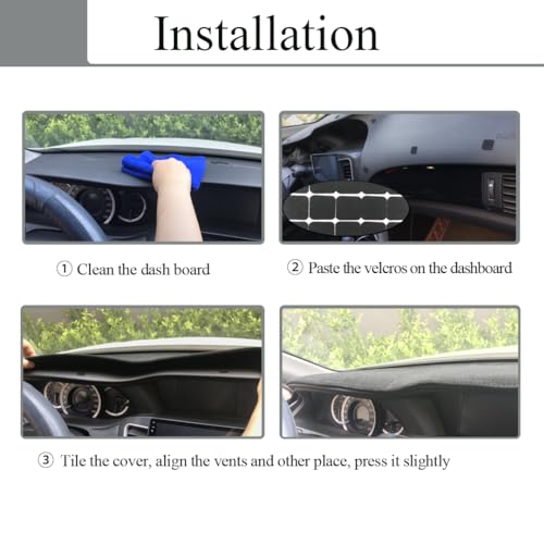 Dash Cover Mat Custom Fit for Toyota Prius/Prius Prime PHEV with Light Sensor,Dashboard Pad Cap Carpet Protector K399 (Black)