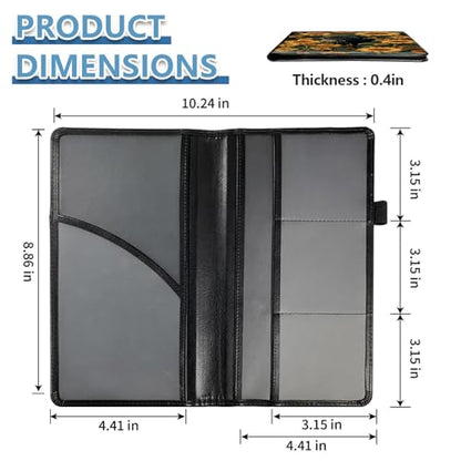Car Registration and Insurance Holder for Women Men,Automobile License Document Card Holders Vehicle Glove Box Organizer Leather Accessories Driver Essential,Black Cow Sunflower - color: Black Cow Sunflower