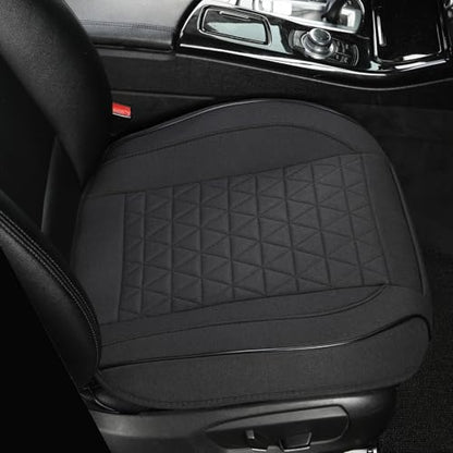 West Llama Linen Front Car Seat Cover Protector Anti-Slip Bottom Seat Cover Fits 95% of Vehicles,Wrapping Around The Bottom,Triangular Pattern(Black-1Pcs) - color: Triangular Pattern-Black, size: 1 Piece Linen