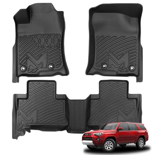 Floor Mats Custom for Toyota 4Runner 2013-2024 (7 Seats & 5 Seats) & 2014-2024 Lexus GX460, All Weather Cover Protection Waterproof Black TPE Automotive Floor Liner Front & Rear Row Full Set Car Mats - size: 3PCS (2Row), style: For 2013-2024 | Toyota 4Run