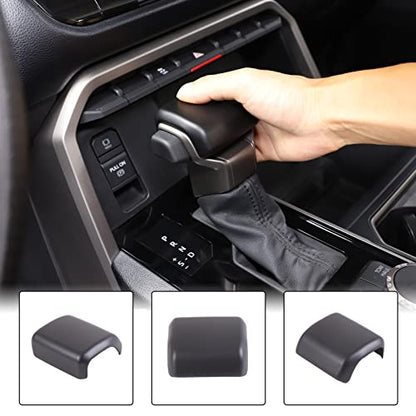 Aunginsy Car Gear Shifter Hand Brake Trim Cover Compatible with Toyota Tundra 2022+, Sequoia 2023+ & Tacoma 2024+, Automatic Center Console Gear Shift Head Knob Scratch Protector Cover ABS Accessories - color: Matte Black(A)