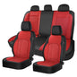 Coverado Leather Seat Covers Full Set, Red Seat Covers for SUV, Pickup Truck, Sedan, Automotive Vehicle Interior, Waterproof and Durable All Weather Protector