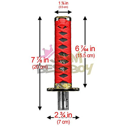 JDMBESTBOY Samurai Sword Red Black Shift Knob Shifter Alloy Katana Adapters Universal 15cm - color: Red Black, size: 15cm