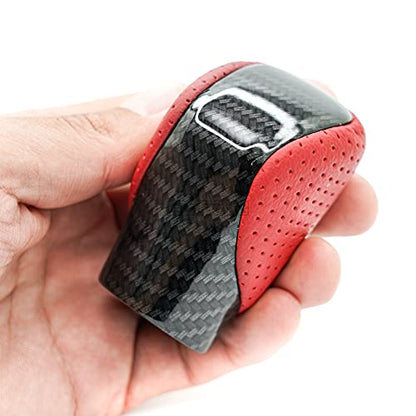 Gear Shift Knob Shifter for Lexus ES GS GX IS-300 NX RC RX 200t 300 350 450h 450hL 350L Nuluxe F-Sport OEM Style Replacement (Circuit Red Leather/Carbon Fiber Pattern) - color: Circuit Red Leather / Carbon Fiber Pattern