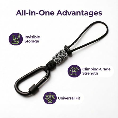 Car Seat Back Hooks 2 Pack - Heavy Duty Rope & Metal Buckle Car Hangers, No Wobble Multi-Purpose Organizer for Grocery Bags, Backpacks, Umbrellas, Trash Bags (Fit Most Vehicles) Black - color: Black
