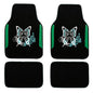 CAR PASS Embroidery Butterfly Car Floor Mats, Green Carpet Floor mats with Heel Pad, Universal Fit for Suvs,Sedans,Trucks,Cars, Set of 4 (Black and Green) - color: Green Butterfly