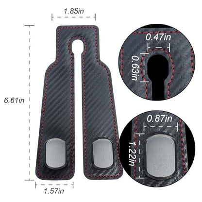 Purse and Bag Hook for Car, Zinc Alloy Seat Headrest Hooks, Upgraded Leather Car Seat Back Purses Hanger and Bags Holder (Black Carbon) - color: Black Carbon
