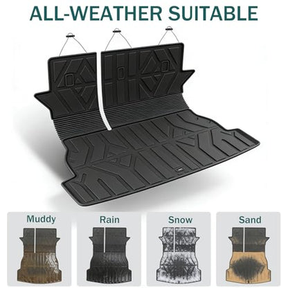 PROSHEVE Cargo Mat for Toyota RAV4 2019-2025 Including Hybrid, Custom Fit TPE Trunk Mat with Seat Back Protector, All Weather Waterproof Cargo Liner for Toyota RAV4 Accessories, Black - size: 19-25 rav4 Cargo Mat