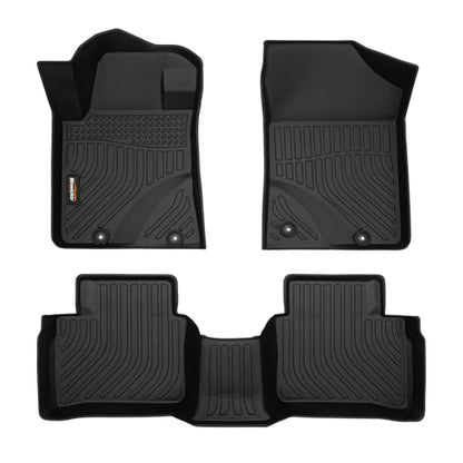 Binmotor-Floor Mats for Nissan Altima 2014 2015 2016 2017 2018, Front & 2nd Row Mat, TPE All Weather Mats Rubber Liners for Nissan Altima Car Mats Accessories - style: 1) Car Mats for Nissan Altima (2014-2018)