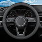 Leather Steering Wheel Cover for Mazda CX5/CX-5 CX50/CX-50 CX3/CX-3 CX30/CX-30 CX9/CX-9 Mazda 3 5 6 MX-5 Miata CX-7 RX-8 GS GT Sport Car Accessories, 2026 Black 14.5-15 inch
