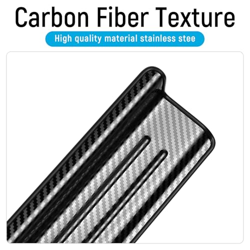 ZZEQYG 4 Pcs Stainless Steel Door Sill Protector Compatible with Jeep Wrangler JK/JKU Unlimited Sport Sahara Rubincon 2007-2017 Accessories Front and Rear Door Car Door Sill Guards (Carbon Fiber)