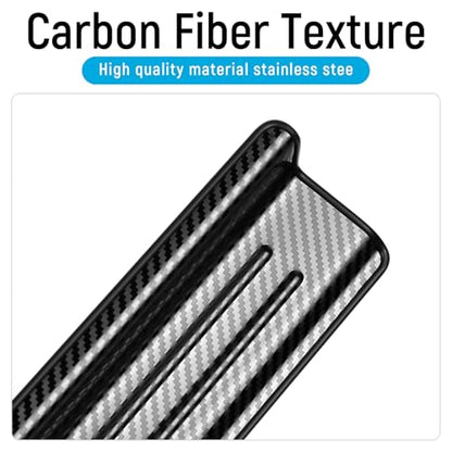 ZZEQYG 4 Pcs Stainless Steel Door Sill Protector Compatible with Jeep Wrangler JK/JKU Unlimited Sport Sahara Rubincon 2007-2017 Accessories Front and Rear Door Car Door Sill Guards (Carbon Fiber)