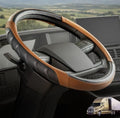 18 Inch Semi Truck Steering Wheel Cover for Freightliner Cascadia, Kenworth T680 T880, Peterbilt 579 & Volvo VNL – Heavy Duty Anti-Slip Leather Grip for Big Rig Class 8 Trucks – Brown - color: Royal Brown