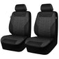 CAR PASS Emboss Tyre Front Seat Covers, Universal Fit Elastic Breath Premium Cloth seat Covers Front Seats only for Truck SUV Sedan, Airbag Compatible, Charcoal on Black - color: Black and Charcoal, size: Two Front