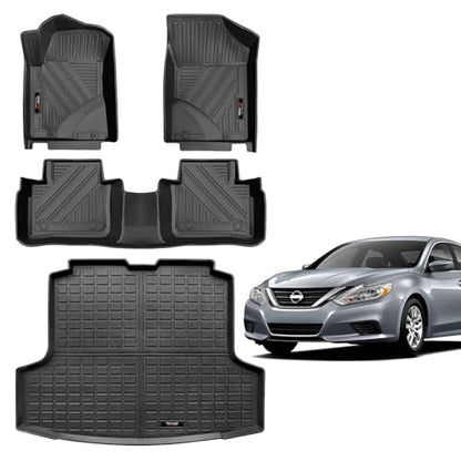 for 2013-2018 Nissan Altima Floor Mats & Trunk Cargo Liner Set All Weather TPE Rubber Mat Black (for 2013-2018 Nissan Altima) - color: 2013-2018 Nissan Altima