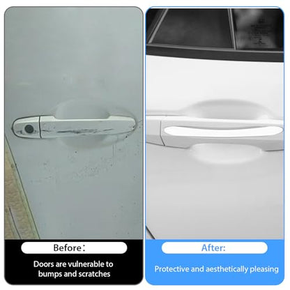 4Pcs Silicone Car Door Edge Guards, Anti-Collision Bumper Guard Protector Clear Strips Protector Universal Car Door Protectors Trim Molding for Sedans SUV Bumper Rearview Mirror (Transparent)