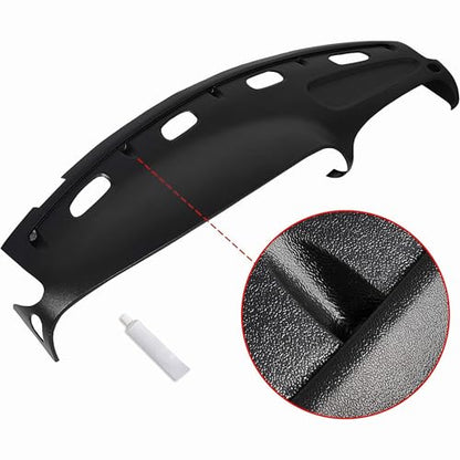 ECOTRIC Dashboard Cover Compatible with 1998-2001 Dodge Ram 1500/1998-2002 Dodge Ram 2500 3500 Black Dash Pad Cover - size: Medium
