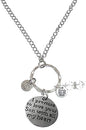 Rear View Mirror Car Charm Ornament, Sun Catcher, Hanging Pendant, Stainless Steel Chain and Crystal Accents, Packaged in a Gift Bag (Promise to Love Your Son with All My Heart) - size: Promise to Love Your Son with All My Heart