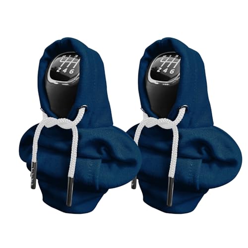 2PCS Gear Shift Hoodie, Universal Car Shift Knob Cover, Automotive Interior Cute Gadgets, Car Accessories and Decorations Mini Hoodie for Car Shifter - color: Blue, size: 2 Piece