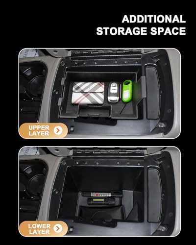 ECOZEN Center Console Organizer For 2003-2006 Silverado/Sierra 1500/2500HD/3500HD & 2007 Silverado/Sierra Classic & 2002-2006 Chevy Avalanche Accessories - Full Console w/Bucket Seats Only - size: 2003-2007 Silverado/Sierra