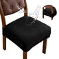 Removable and Washable Seat Covers for Dining Room Chairs Set of 6 - Waterproof Stretch Chair Seat Slipcovers, No Back Covers - color: Black, size: 6PCS-Rear-gapped