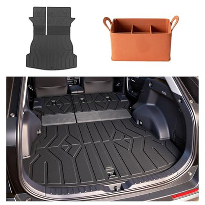 PROSHEVE Cargo Mat for Toyota RAV4 2019-2025 Including Hybrid, Custom Fit TPE Trunk Mat with Seat Back Protector, All Weather Waterproof Cargo Liner for Toyota RAV4 Accessories, Black - size: 19-25 rav4 Cargo Mat