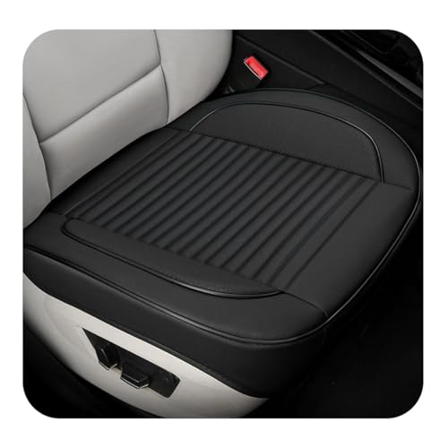 Car Seat Cover, Leather Vehicle Front Bottom Seat Cushion Cover with Storage Pocket, Anti-Slip Bottom Seats Protector Luxury Interior Decor for Most Car Trucks SUVs (Black) - color: Black