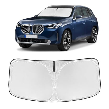 for BMW X3 2025 2026 Windshield Sun Shade - 4 Layers Car Sunshades for Front Windows Shade Cover Custom Fit X3 Base xDrive35i xDrive28i M Sport 250T Retractable Shade Blocks UV Rays Car Accessories - size: for BWM X3 2025 2026