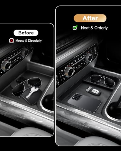 2026 Silverado HD Center Console Organizer - For 2024-2026 Chevy Silverado 2500 HD/3500 HD Accessories TPE Center Console Organizer - Under Screen Organizer Only Fit Full Console w/Bucket Seats - size: 2024-2025 Silverado 2500/3500HD