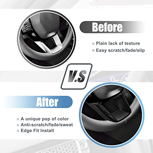 X AUTOHAUX for Honda Civic 11th Gen 2022 Steering Wheel Cover Trim Center Consoles U Type Frame Trim Decor for Sedan Hatchback LX EX EX-L Sport Touring ABS Sweat-proof Bright Black